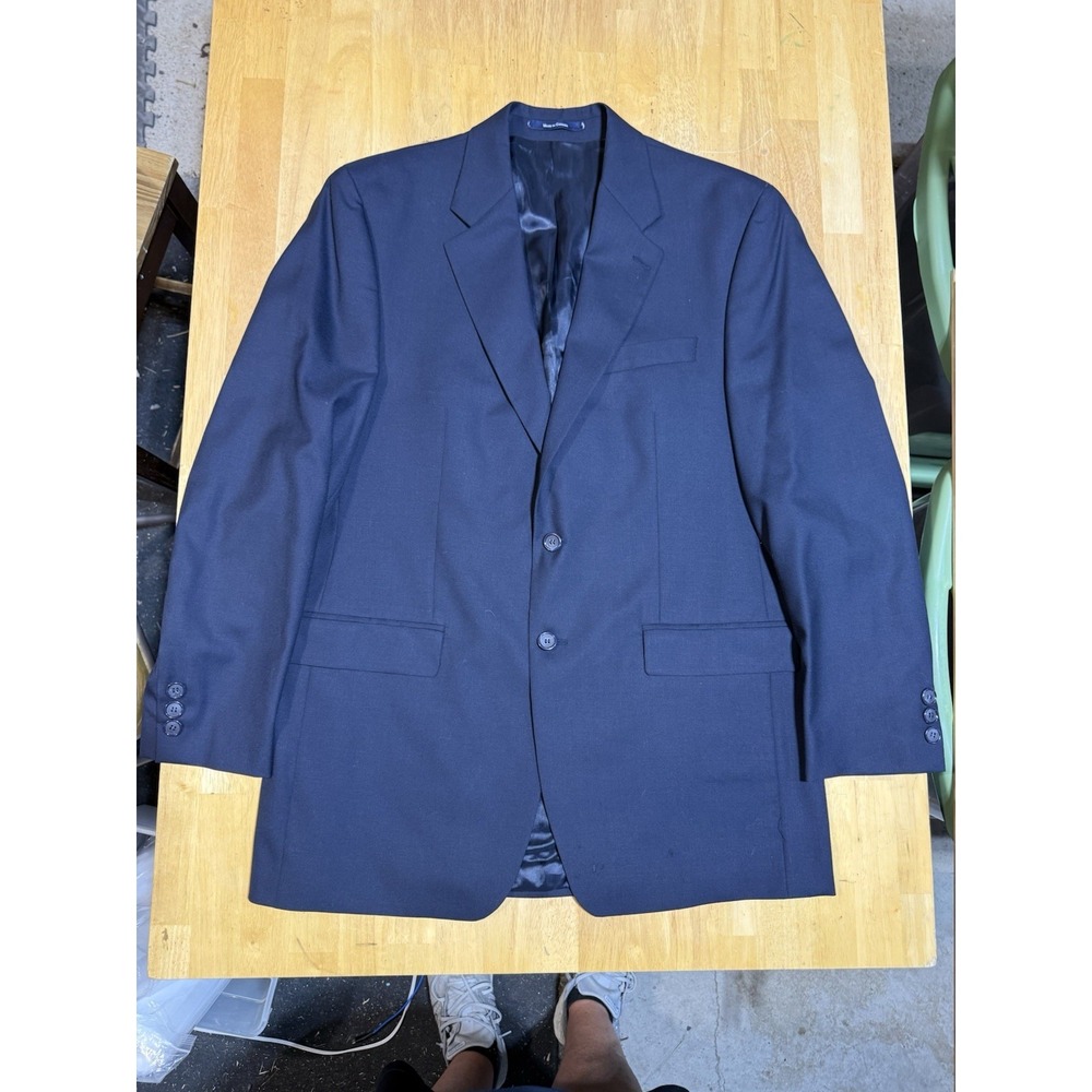 Vintage Chaps Ralph Lauren Mens 42L Navy 100% Wool Blazer Made Canada